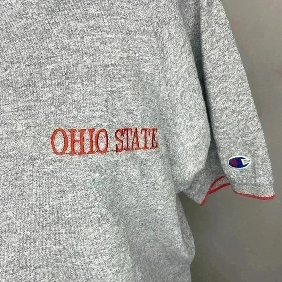 Champion Vintage Made In USA Ohio State Buckeyes Men's Gray Polo Size Large - Picture 2 of 6